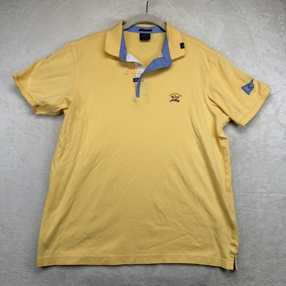 Paul & Shark Yachting Men's Yellow Polo Shirt XL Italy Yacht Club Sailing Logo